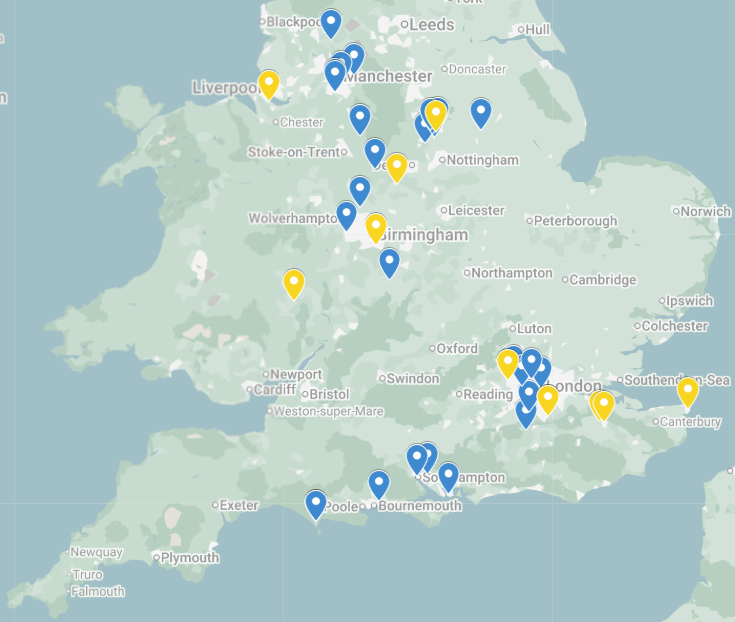 Location of our Research Hubs